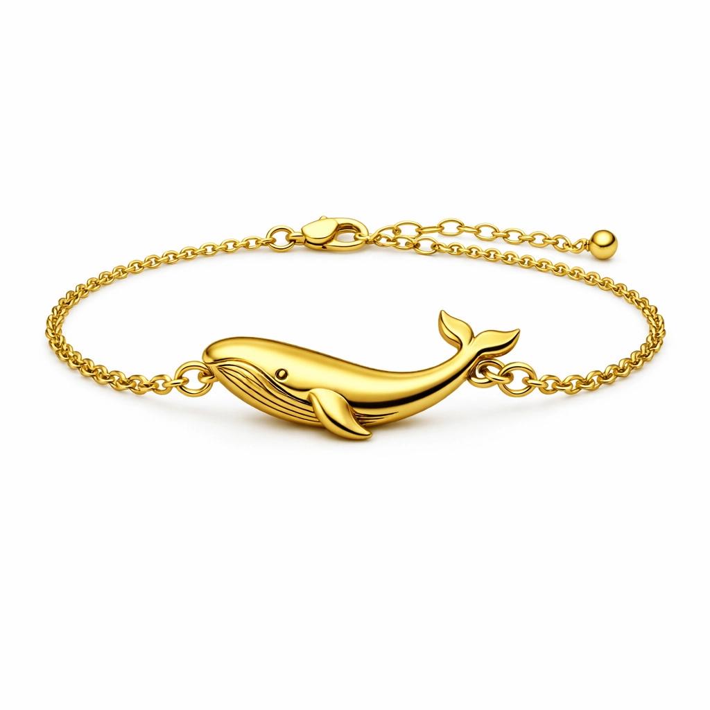 Bracelet Baleine Or – Bijou Marin Élégant & Symbolique