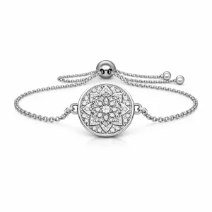 Bracelet Mandala Argent & Cristaux – Bijou Élégant et Raffiné