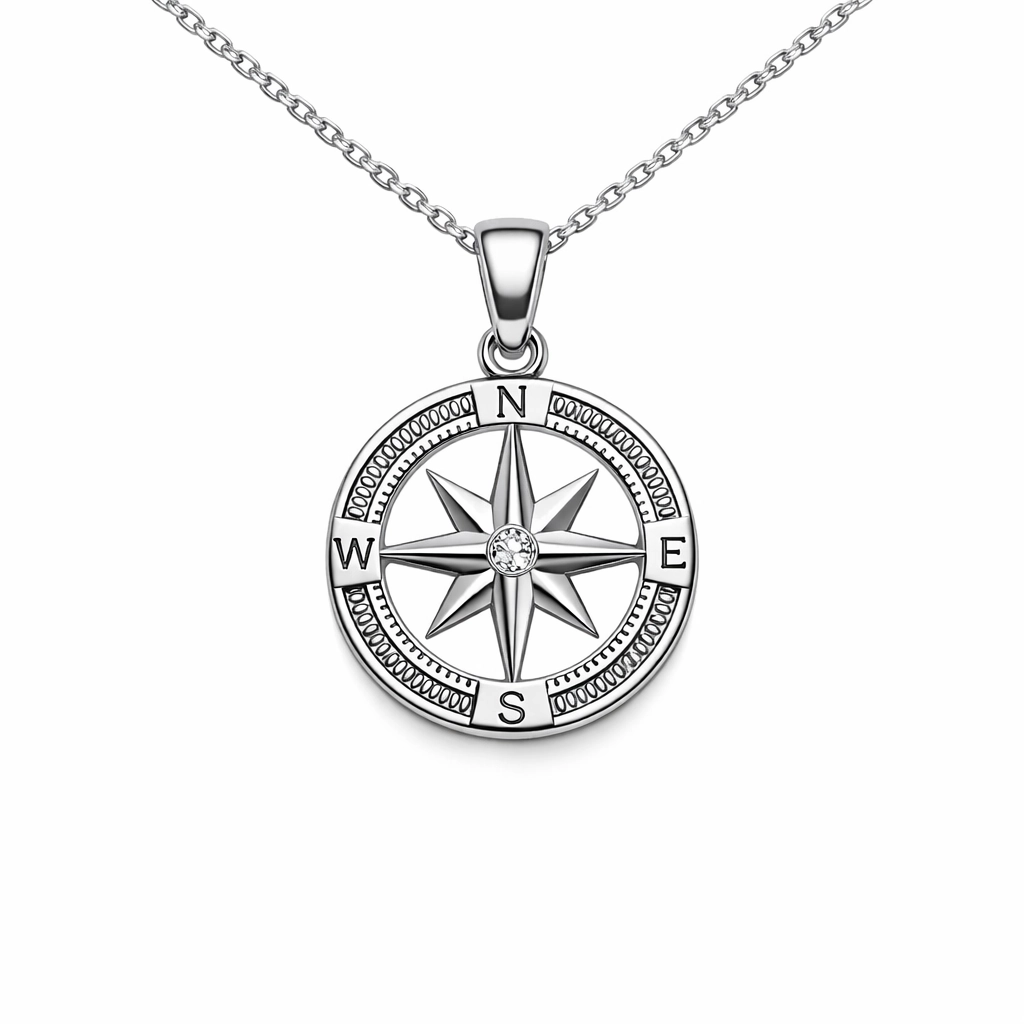 Pendentif Boussole Argent – Bijou Marin & Aventure Élégant