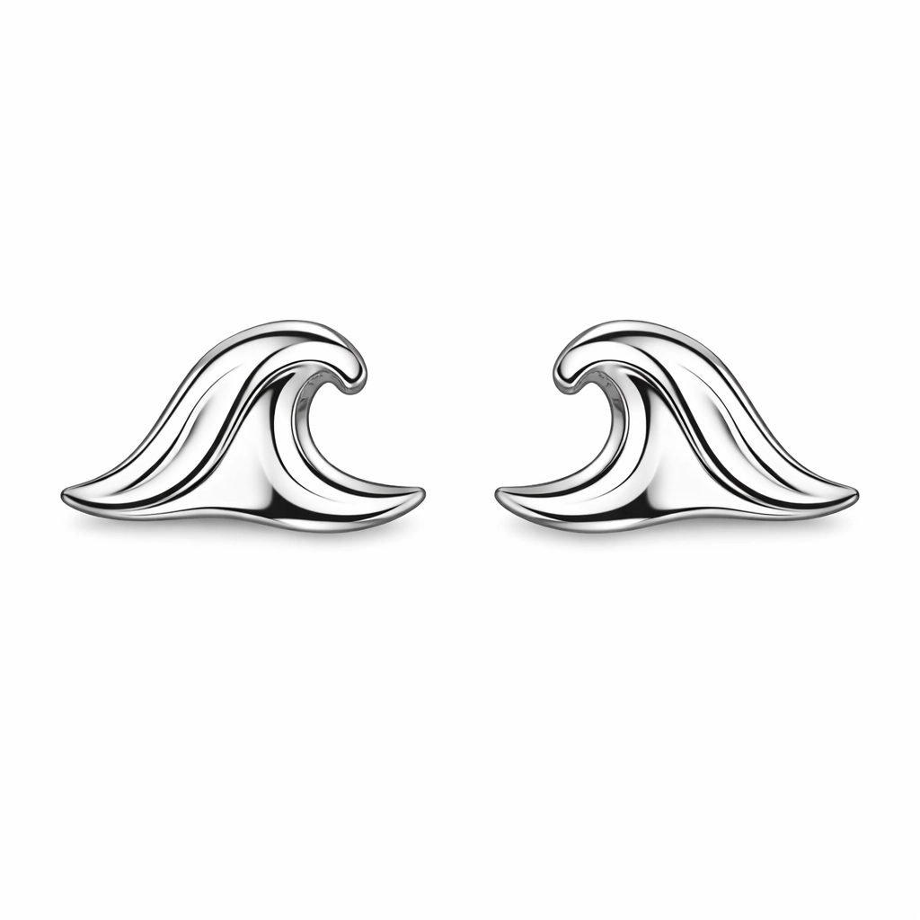 Boucles d’Oreilles Vague Argent – Bijou Marin Minimaliste & Élégant